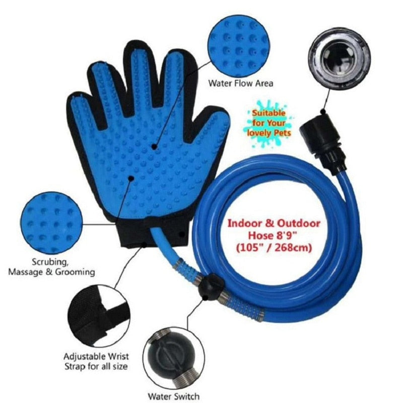 Handheld Pet Shower Head with Massage Brush
