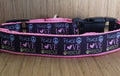 Peace Love & Rescue Dog Collar – Pink Print (Medium & Large)