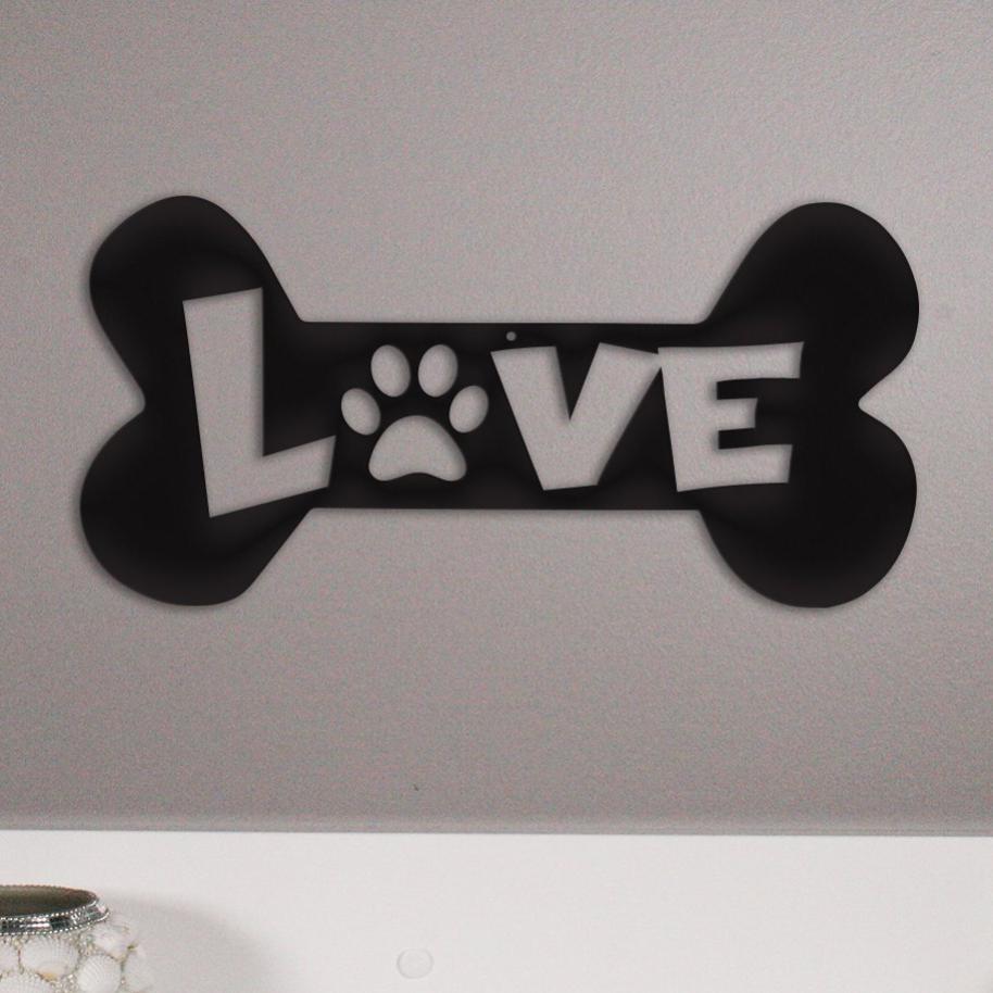 Puppy Love Metal Wall Art – Dog-Themed Home Decor
