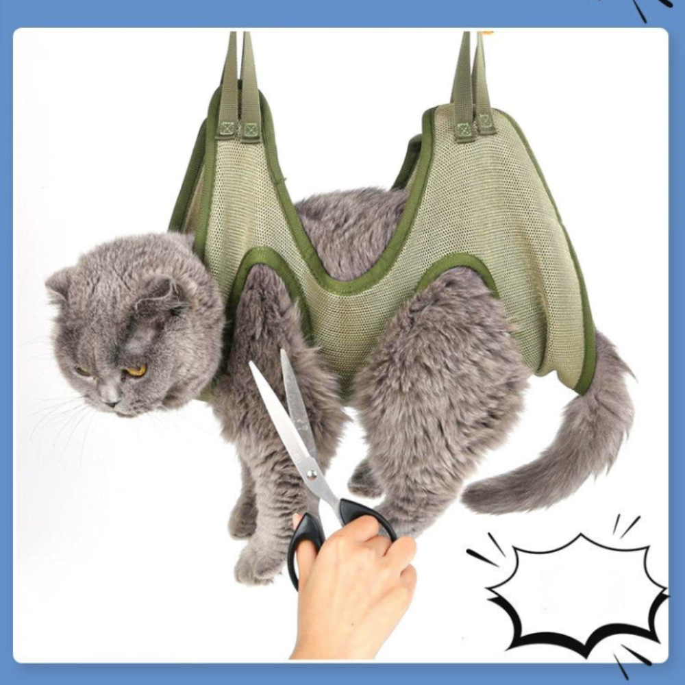 Cat Grooming Restraint Bag with Hammock – Stress-Free Bathing & Nail Trimming