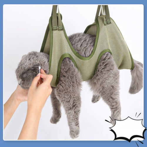 Cat Grooming Restraint Bag with Hammock – Stress-Free Bathing & Nail Trimming