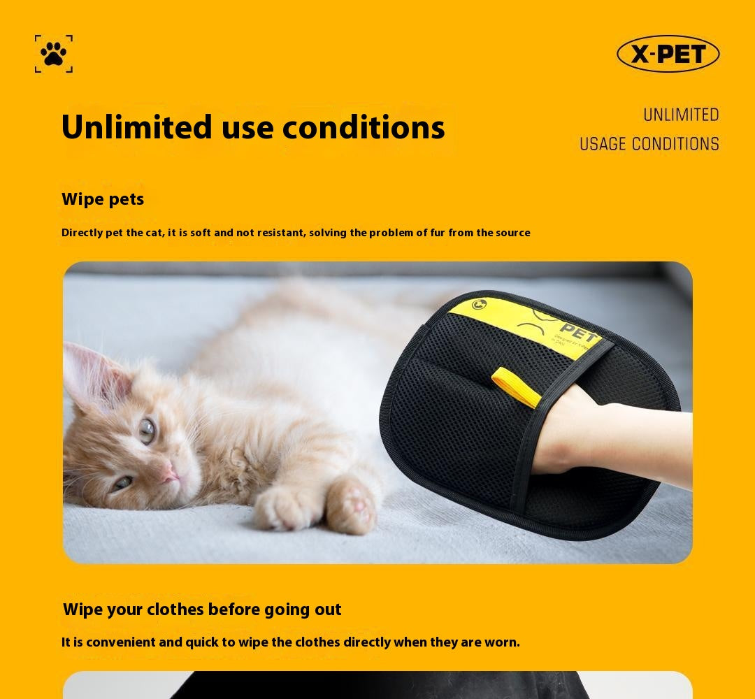 Pet Hair Removal Grooming Gloves – Reusable Fur Remover for Dogs & Cats