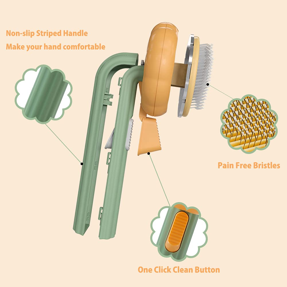 Pet Grooming Comb & Clean Brush – Cat & Dog Hair Brush