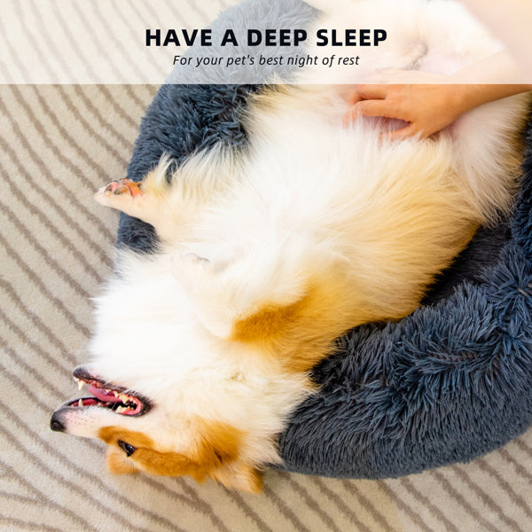 Anti-Anxiety Fluffy Donut Pet Bed – Washable Dog & Cat Bed