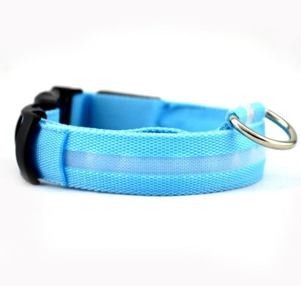 2-Pack Nylon LED Dog Collar Set – Night Safety Glow Collars